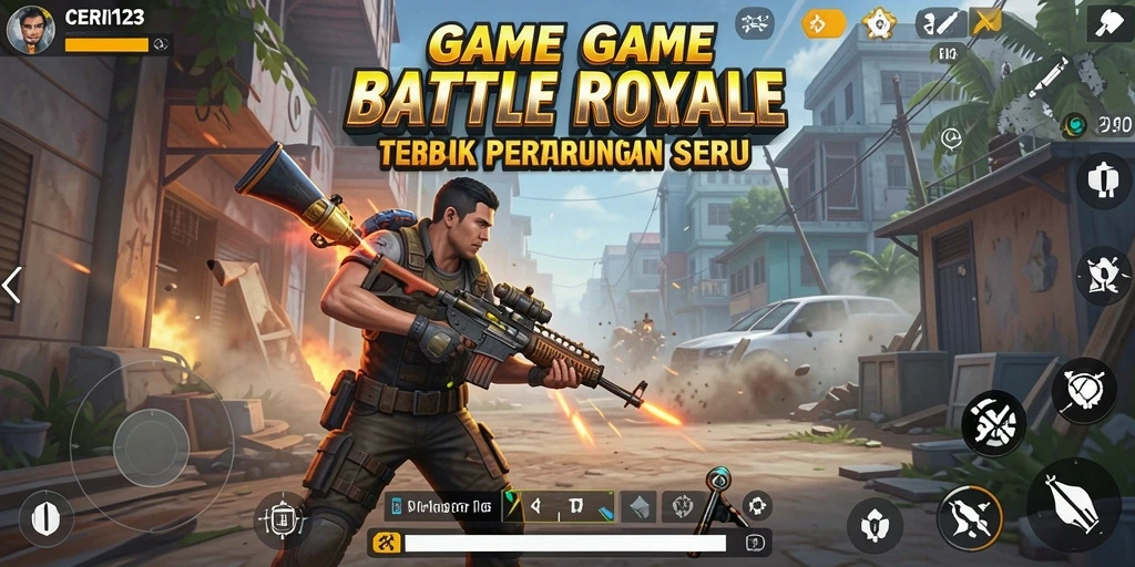Gameplay seru CERI123 dalam aksi Battle Royale.