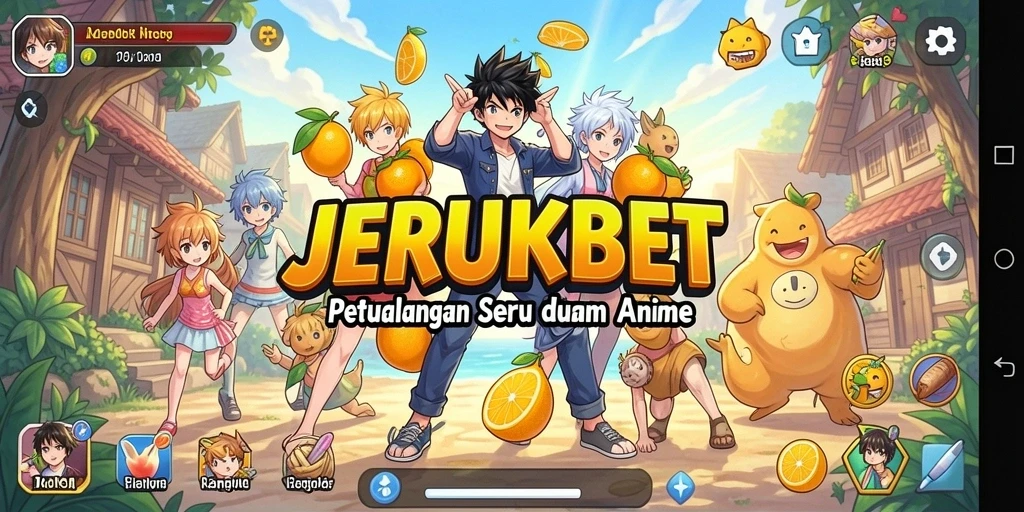 Tampilan gameplay JERUKBET dengan karakter Anime yang ikonik.