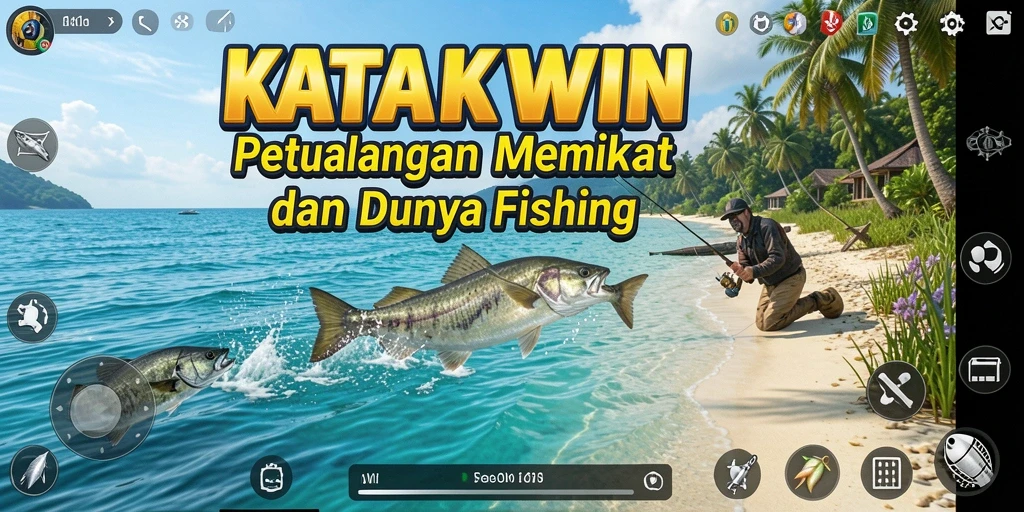 Tampilan gameplay memancing yang memukau dalam KATAKWIN.