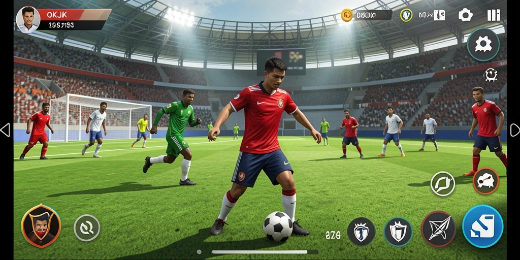 Tampilan gameplay seru dari OKJK yang penuh aksi olahraga.