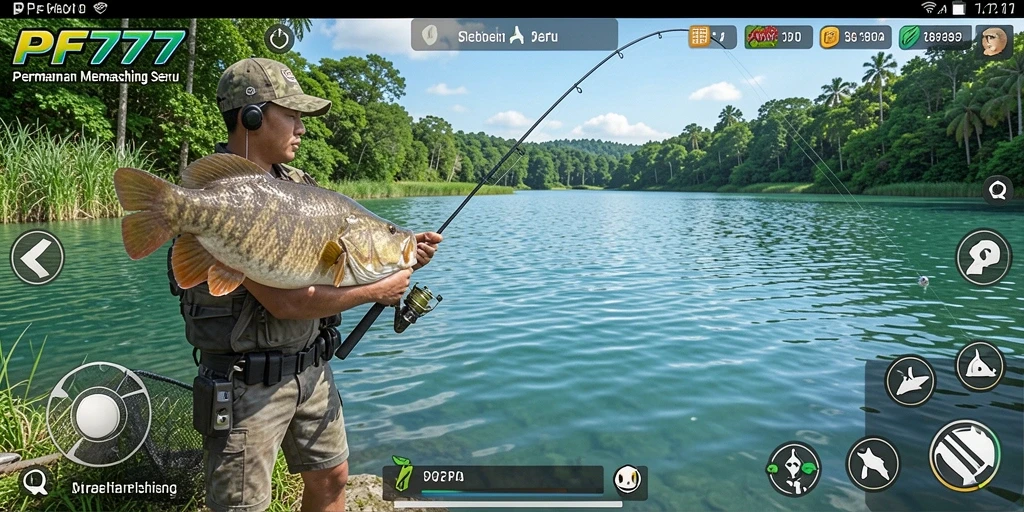 Screenshot gameplay PF777 yang menampilkan pengalaman memancing yang seru.