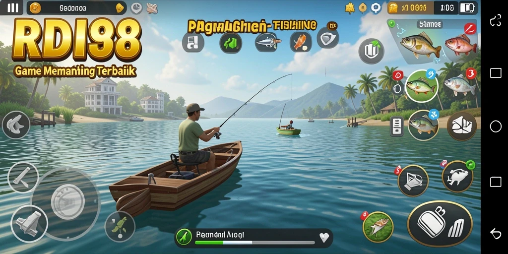 Screenshot RDI88 menampilkan aksi memancing yang seru dan mendebarkan.