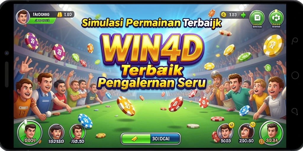 Tangkapan layar gameplay WIN4D yang menampilkan dunia simulasi yang interaktif.